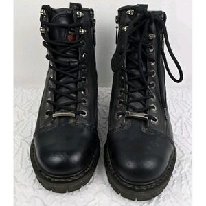Milwaukee Motorcycle Boot Freedom Flex Side‎ Zip Womens Size 6.5C MB208 Black